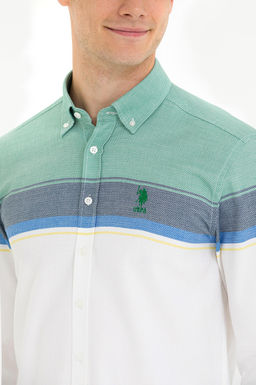 Мужская зеленая рубашка с длинным рукавом Неожиданная скидка в корзине - U.s. polo assn фото 7