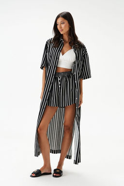 Шорты Annete А1561 свободные черные из льна