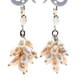 Серьги из жемчуга Грозди, цв.ассорти Радуга камня  фото 2