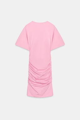 VESTIDO CORTO FRUNCES / Rosa pastel - Zara фото 5