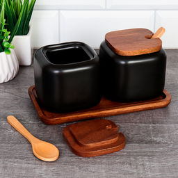 Набор для специй 2 пр. с ложкой, 450 мл керамика, дерево арт. CF445-2, CF446-2 (745641, 745642) - Полимербыт фото 4