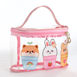 Косметичка на молнии для бассейна, с ручкой, с принтом Nice day, розовая