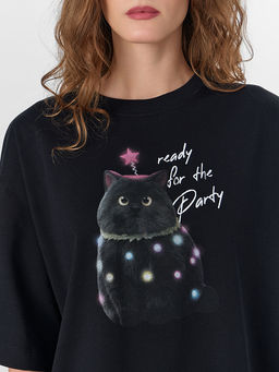 Футболка женская черная с новогодним принтом - Mark formelle фото 4