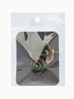 Брошь «Улитка», разноцветная в чернёном золоте