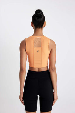 Спортивная майка из плотной ткани DeFactoFit с круглым вырезом  фото 6