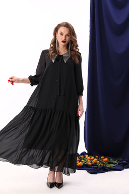 Платье NIKVA н800-3-Р черный+серебро  фото 7