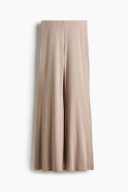 Flared fine-knit trousers