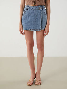 Standart Fit Kad?n Jean ?ort Etek