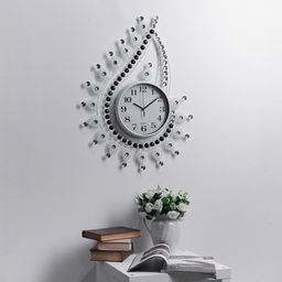 Часы настенные интерьерные «Капля с завитками», серия: Ажур, бесшумные, плавный ход, 69×50 см, d=21 см