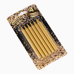 Цена за 2 шт. Свеча для торта Спарк, 12 шт., 8 см, золотой металлик - Simaland фото 9