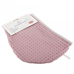 Чалма для бани и сауны "Чайная роза" 28х62см, вафельное полотно, хлопок 100%, плотность 245г/м2, на картоне, "Домашняя мода" (Россия)