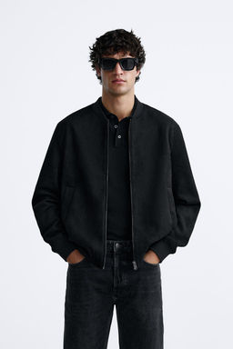 FAUX SUEDE BOMBER JACKET - Zara фото 11