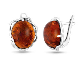 Серьги, янтарь, СПН1775