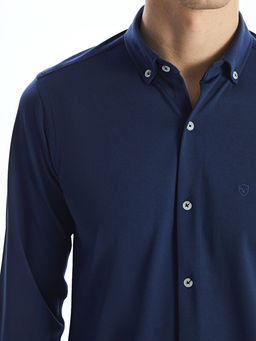 Slim Fit Uzun Kollu Gabardin Erkek G?mlek