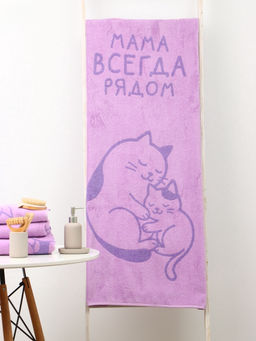 Полотенце махровое Этель. Мама рядом, 70?130 см, 100% хлопок, 420 г/м?