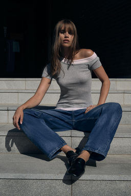 HIGH-WAIST TRF BARREL JEANS
