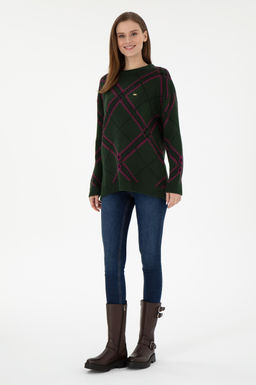 Женский темно-зеленый свитер с круглым вырезом Неожиданная скидка в корзине - U.s. polo assn фото 4