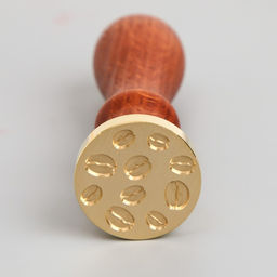 Печать для сургуча с деревянной ручкой «Зёрна кофе», 9×2.5×2.5 см