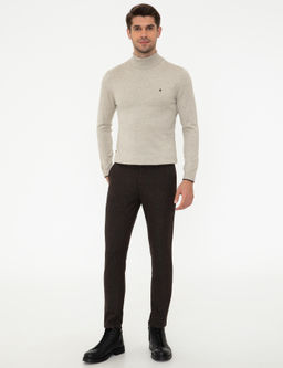 Kum Melanj Slim Fit Bal_k__ Yaka Basic Triko Kazak - Pierre cardin фото 5