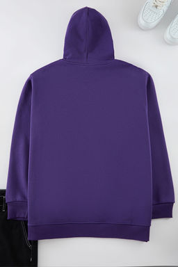 TRENDYOL MAN Buyuk Beden Antrasit Regular/Normal Kesim Kapusonlu Ici Polarl? Sweatshirt TMNAW25AO00007 - Trendyolmilla фото 8