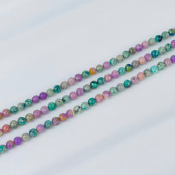 Бусины для украшений из Фосфосидерита и Варисцита (65 бусин) 39 см