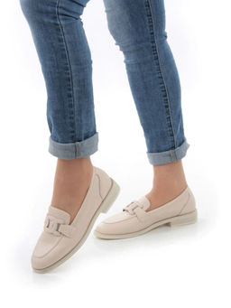 03-DJ32-1 BEIGE Лоферы женские (натуральная кожа)