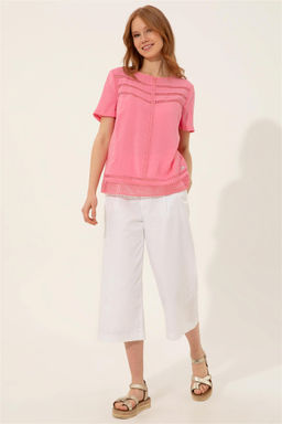 Женская розовая рубашка с коротким рукавом Неожиданная скидка в корзине - U.s. polo assn фото 4