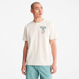 Мужская футболка Timberland Timber Fresh - SS Chest Graphic Interlock Anti-odor Tee Regular белая