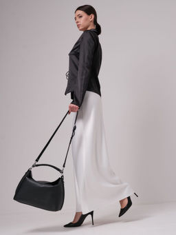 Сумка кожаная на плечо черная