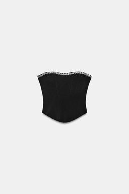 TOP CORSETERO STRETCH BRILLOS / Negro - Zara фото 4