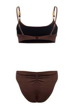 TRENDYOLMILLA Mavi Bralette Boncuk Aksesuarl? Dokulu Regular Bikini Tak?m? TBESS25BT00057  фото 20