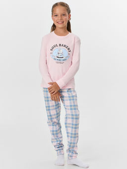 Комплект для девочек розовый с принтом soul bakeru