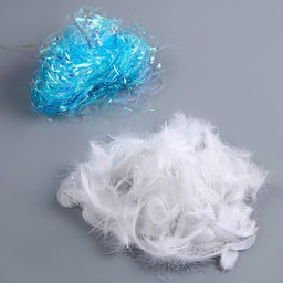 Набор для творчества и декора «Перья белые + наполнитель», голубой