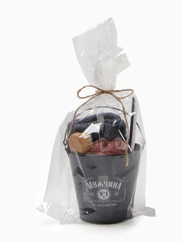 Набор подарочный «Этель. Мужчина №1», полотенце, мочалка, щётка