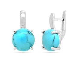 Серьги из серебра бирюза пресс., СПН4118