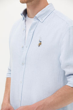 U. S. Polo Assn / Мужская голубая рубашка с длинным рукавом - U.s. polo assn фото 21