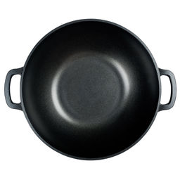 Казан с антипригарным покрытием 4л, д28см Классик, h10см, s0,4см, литые ручки, стеклянная крышка с пароотводом, подарочная упаковка (Россия) - Домашняя мода фото 3