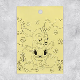 Цена за 10 шт. Наклейки детские бумажные «Олень и медвежонок», c раскраской на обороте, 10×14 см