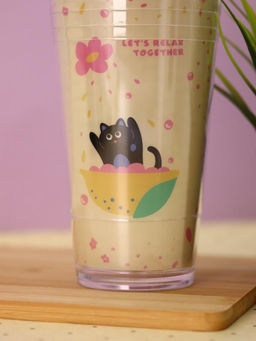 Тамблер iLikeGift "Kitty boat", yellow (450 мл)