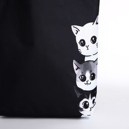 Сумка шопер Котики, 40х12х38, цвет черный - Nazamok фото 3