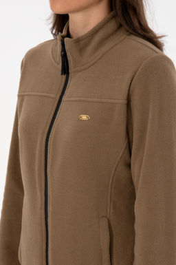 Kad_n Haki Fermuarl_ Dik Yaka Polar Sweatshirt - U.s. polo assn фото 7