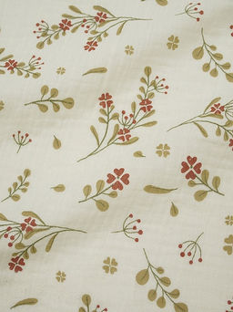 Муслин двухслойный с эф.жатости Весенний миг (терракотовые цветочки), ш.1.4м, хл-100%, 120гр/м.кв - Купава фото 2