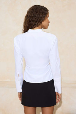 Siyah Kusakl? Onu C?tc?tl? Ayarlanabilir Gomlek TWOAW26GO00067