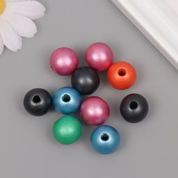 Бусины для творчества дерево «Металлик», набор 10 шт., 1.6×1.6×1.6 см