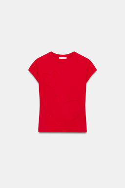 SHORT SLEEVE HEART T-SHIRT - Zara фото 4