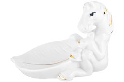 Подставка для украшений 8,5*6*6,5 см Лошадь белая с золотом, фарфор - Elan gallery фото 4