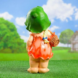 Садовая фигура из полистоуна «Девочка - гном с корзинкой», 26×18×52 см