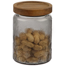 Банка из цветного рельефного стекла AMARETTO 750 мл с крышкой (акация) арт.108315 /MALLONY/ фото 3