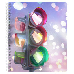 Тетрадь Copybook, 80 л, клетка, арт. 68515/ 5 СВЕТОФОР ЛЮБВИ /А5+, гребень по длинной стороне, обложка - печать по фольге, выборочный ТВИН УФ-лак, мелованный картон 210 г/м?,