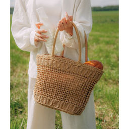 Сумка женская SL Home, ручное плетение, хлопок, длина ручек 18.5 см, 40×27 см